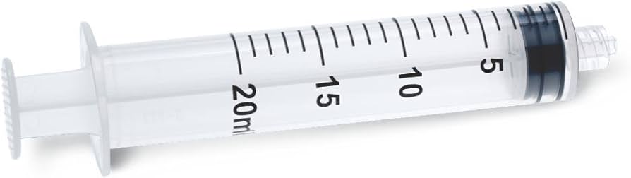 20ml Syringes Luer Lock Tip – Sterile, Individually Packed – Latex Free, Disposable, Medical Grade Syringe for Laboratory, Feeding, Veterinary and Industrial Use (Box of 100)