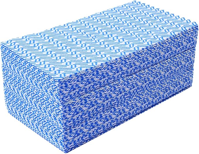 Multipurpose J Cloth – Reusable Cleaning Wipes – 40 GSM Heavy-Duty – Natural Fiber + Polyester – Highly Absorbent & Quick Dry – 30×60cm – Blue – 100 Sheets Pack