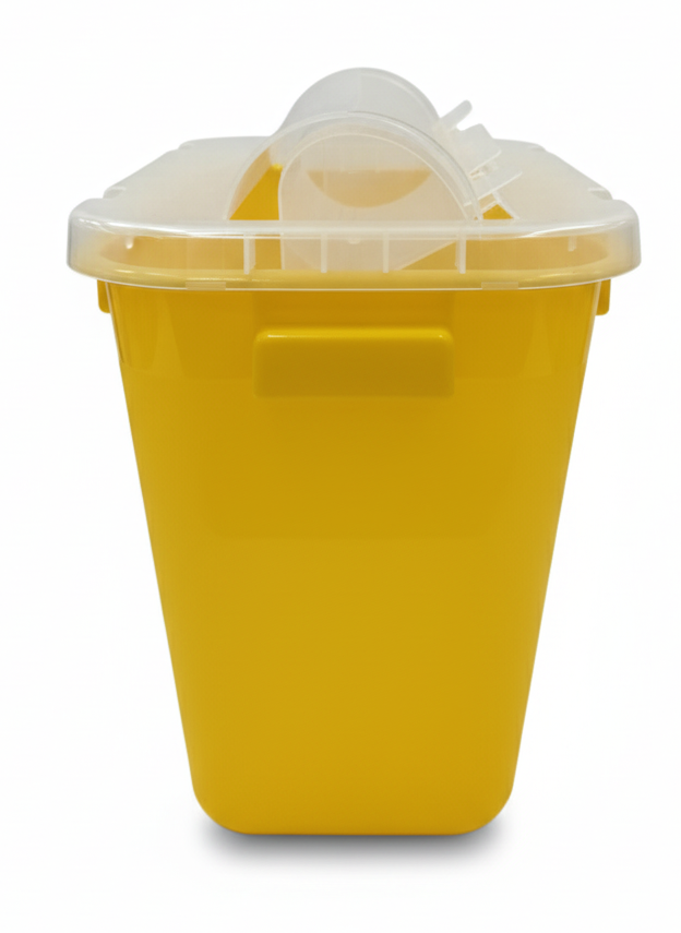 10L Sharps Collector Biohazard Container – Medical Sharps Disposal Box for Needles, Syringes, Surgical Blades & Clinical Waste | Secure Locking Lid | CE Certified | Hospital & Home Use