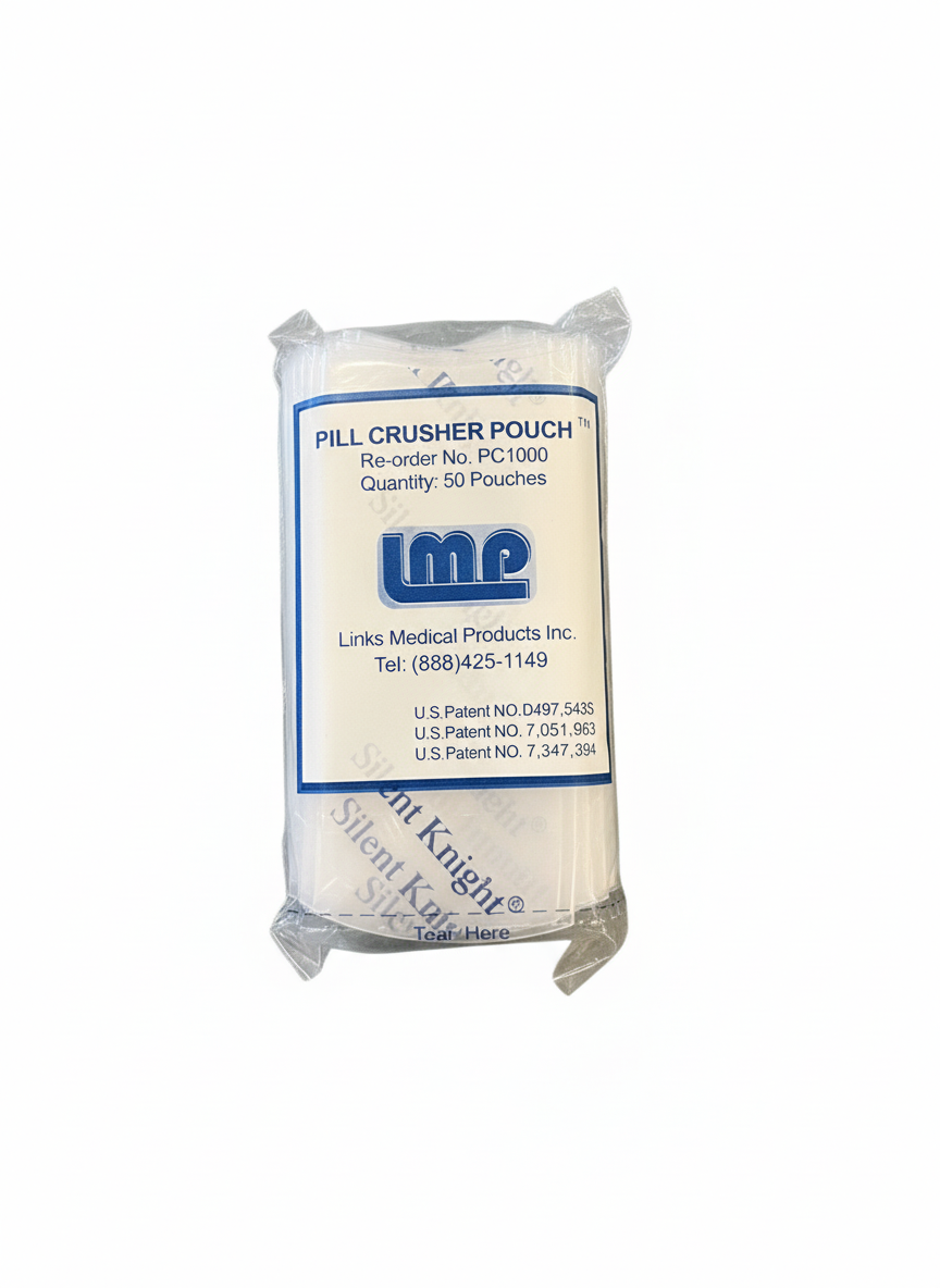 Silent Knight Pill Crusher Pouches by Links Medical Products – PC1000 | 50 Durable Pouches | Easy-to-Use, Mess-Free Medication Crushing Bags | Compatible with Silent Knight Pill Crusher