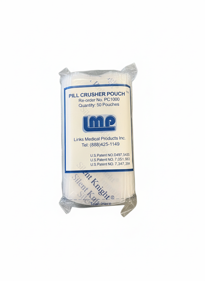 Silent Knight Pill Crusher Pouches by Links Medical Products – PC1000 | 50 Durable Pouches | Easy-to-Use, Mess-Free Medication Crushing Bags | Compatible with Silent Knight Pill Crusher