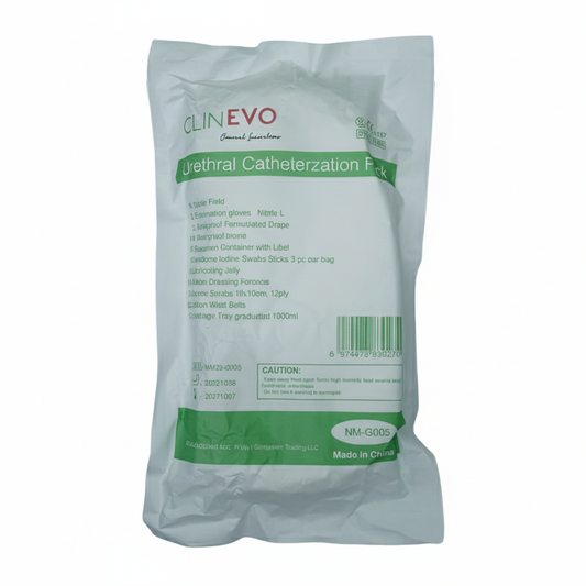 Sterile Urethral Catheterization Pack (NM-G005) – Complete Disposable Medical Catheter Insertion Kit | Includes Gloves, Tray, Swabs, Specimen Container, Drapes & Lubricating Jelly – For Hospital & Clinical Use