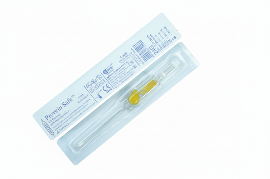 Provein Safe™ IV Cannula 24G with Injection Valve – Sterile, PTFE, Radiopaque | Single Use