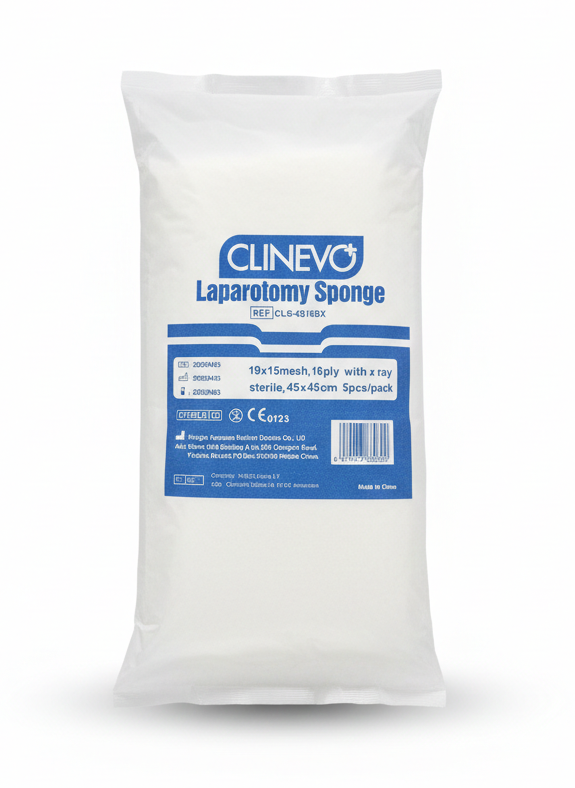 Sterile Laparotomy Sponges with X-Ray Detectable Thread – 16-Ply Cotton Abdominal Pads – 45x45cm Surgical Swabs for OR Procedures (5 pcs/pack)