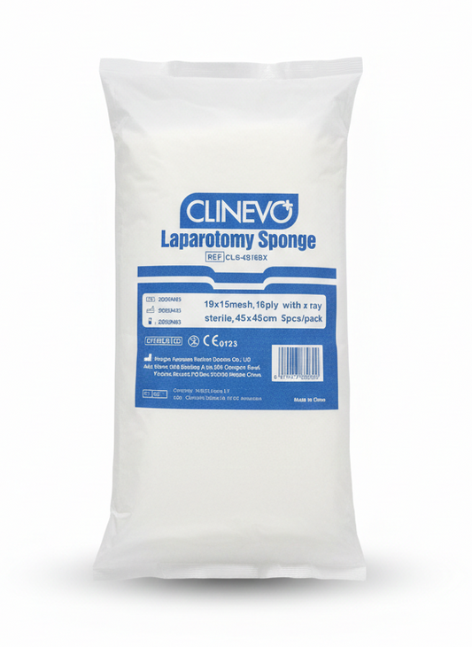 Sterile Laparotomy Sponges with X-Ray Detectable Thread – 16-Ply Cotton Abdominal Pads – 45x45cm Surgical Swabs for OR Procedures (5 pcs/pack)