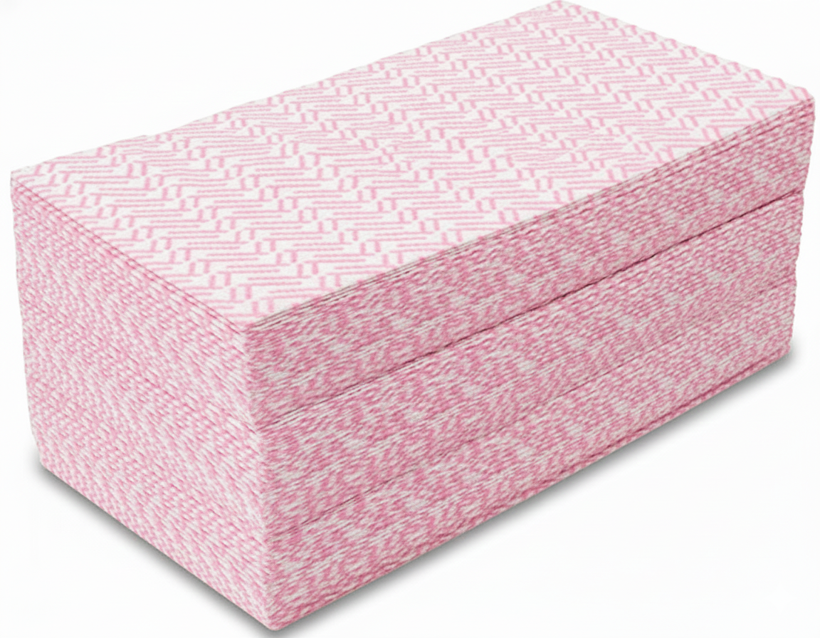 Multipurpose Cleaning J Cloth | Heavy-Duty Reusable Wiping Cloths | Natural Fiber + Polyester | Highly Absorbent & Quick Dry | 30x60cm | 50 GSM | 100 Sheets per Pack – Pink