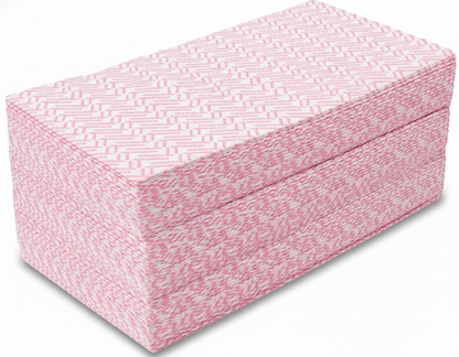 Multipurpose Cleaning J Cloth | Heavy-Duty Reusable Wiping Cloths | Natural Fiber + Polyester | Highly Absorbent & Quick Dry | 30x60cm | 50 GSM | 100 Sheets per Pack – Pink