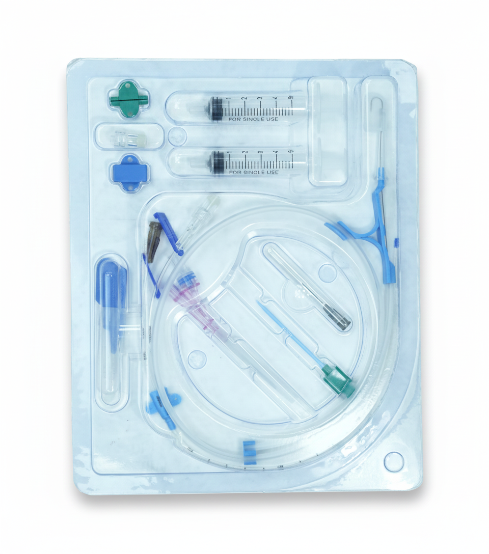 Disposable Central Venous Catheter Kit – 5Fr (20cm) | Sterile CVC Kit with Guidewire, Introducer Needle, Syringe & Accessories | Single Use | CE Certified