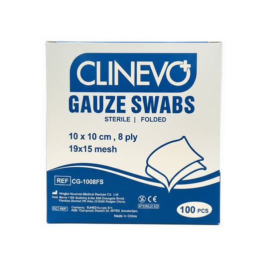 Sterile Gauze Swabs – 10 x 10 cm, 8-Ply (Pack of 100) | Individually Sterile Packs for Wound Dressing, Medical Procedures & First Aid | Soft & Highly Absorbent Cotton Gauze