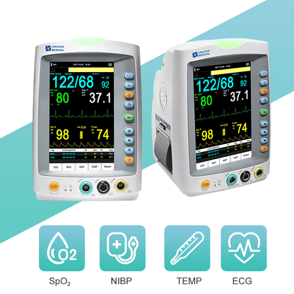 Lepu Vital Signs Monitor PC-900 Plus – Multi-Parameter Patient Monitor for Blood Pressure, SpO₂, Pulse Rate & Temperature, Portable Medical Monitor for Clinic & Home