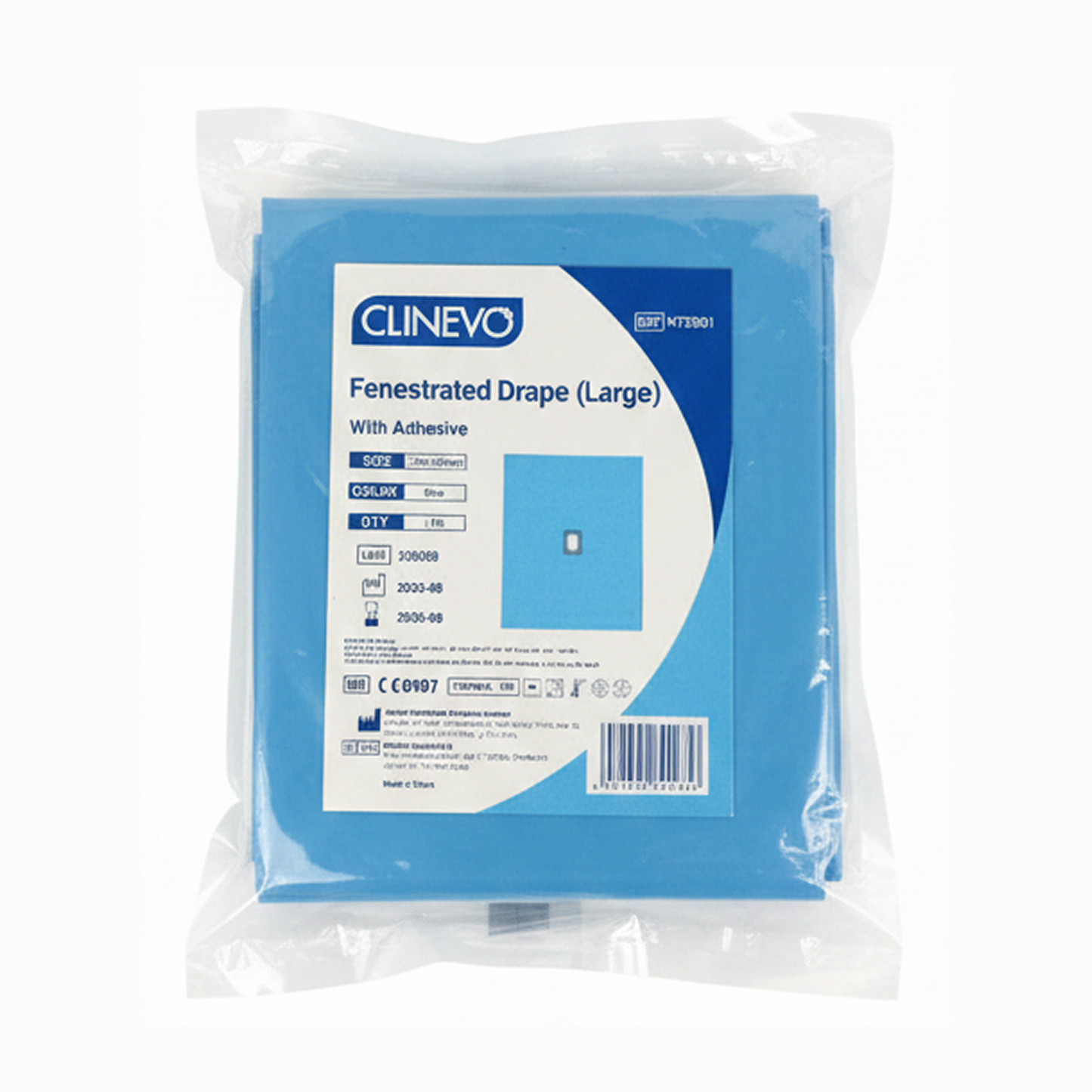 Sterile Fenestrated Surgical Drape with Adhesive, Large 120x150cm, Disposable Medical Draping Sheet for Clinics, Hospitals & Procedures – EO Sterilized, Single Use – Blue