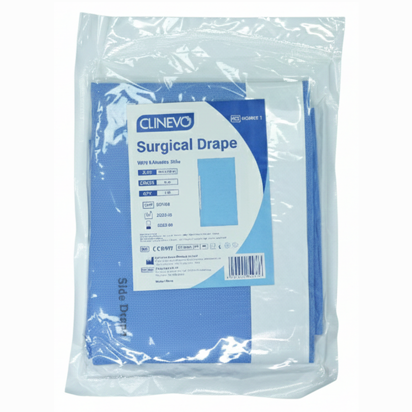 Surgical Drape with Adhesive Side 100x200 cm | Sterile Disposable Surgical Sheet | Medical Procedure Drape | Non-Woven, Latex-Free, EO Sterilized | Single Use (Blue)