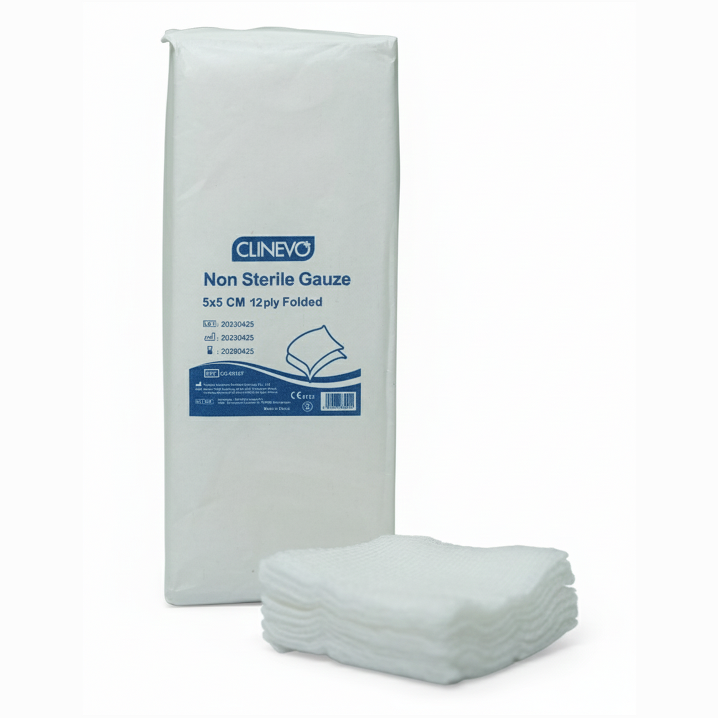 Non-Sterile Gauze Pads – 5 x 5 cm, 12-Ply, Folded | Soft & Absorbent Medical Gauze for Wound Cleaning, Dressing & First Aid | Hospital & Home Care Use