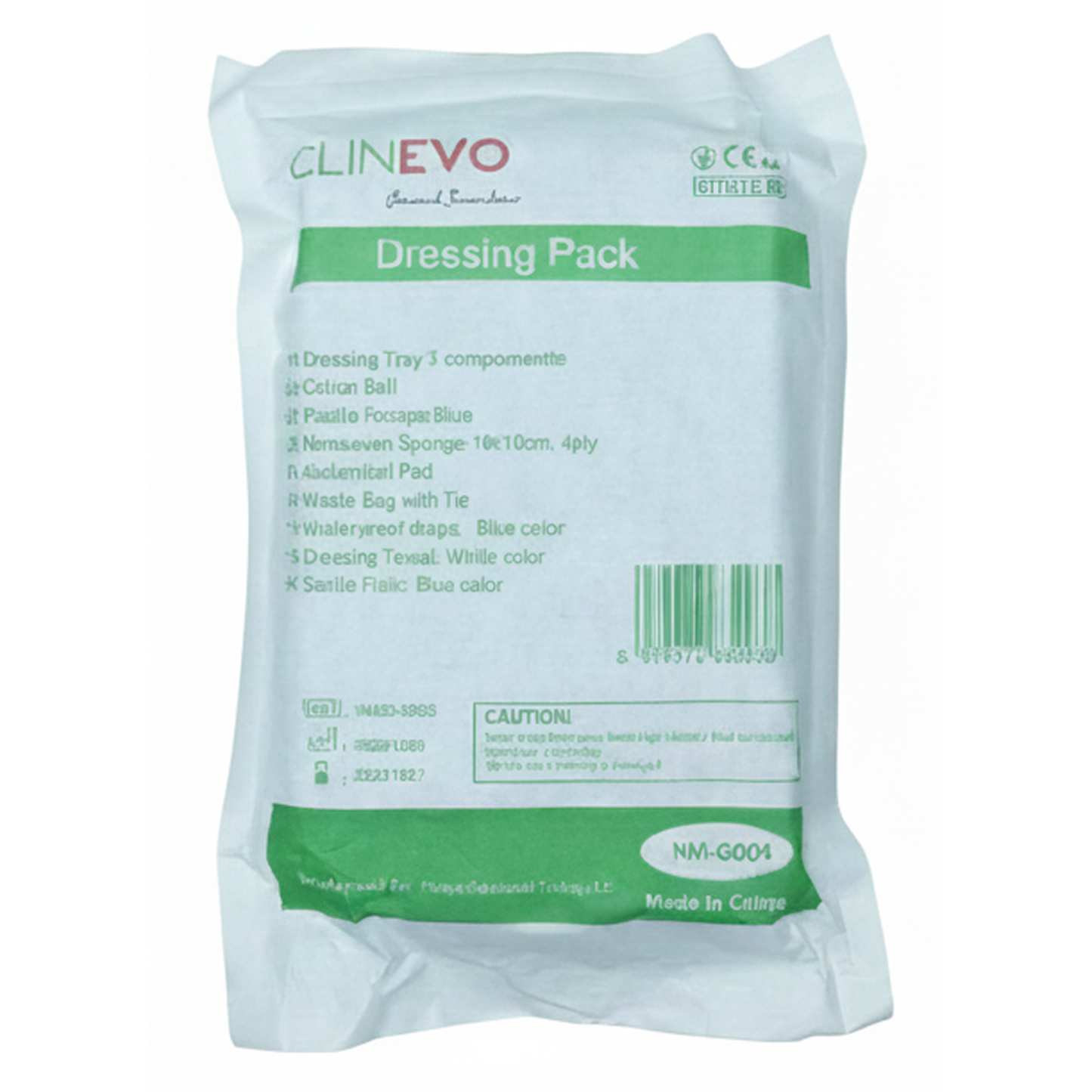 Sterile Dressing Pack (NM-G004)– Single Use Medical Wound Care Kit | Includes Cotton Balls, Sponge (10x10cm), Abdominal Pad, Plastic Forceps, Waste Bag, Dressing Towel & Sterile Field – For Clinics, Hospitals & First Aid