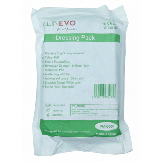 Sterile Dressing Pack (NM-G004)– Single Use Medical Wound Care Kit | Includes Cotton Balls, Sponge (10x10cm), Abdominal Pad, Plastic Forceps, Waste Bag, Dressing Towel & Sterile Field – For Clinics, Hospitals & First Aid