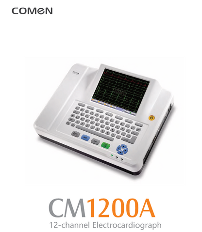 Comen CM1200A / CM1200B 12-Channel ECG Machine – 8.4" Color Touch Screen Interpretive Electrocardiograph with Internal Storage & Built-in Printer
