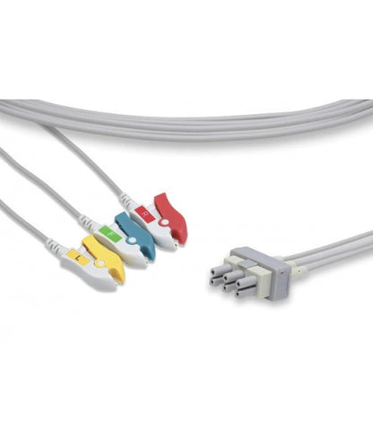 3-Lead ECG Leadwire Set for Dräger Vista 120 Patient Monitor, IEC Color Coded (Red, Yellow, Green), Medical-Grade TPU Cable with Secure Grabber Clips, 3-Pin Connector