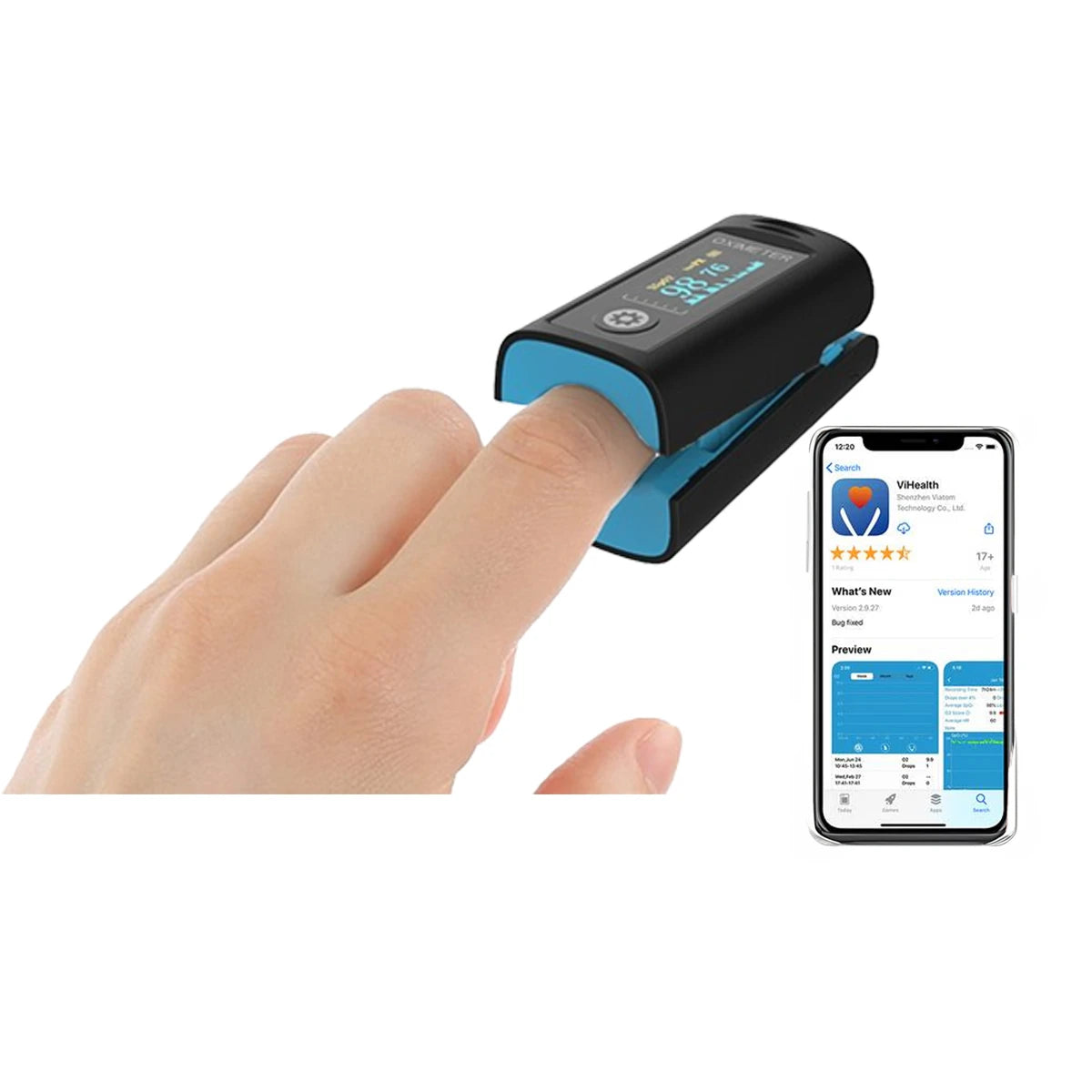 Finger Pulse Oximeter PC-60FW / PC-60F – Portable Fingertip Blood Oxygen (SpO₂) & Pulse Rate Monitor with OLED Display, Fast & Accurate Readings for Home, Clinic, Sports
