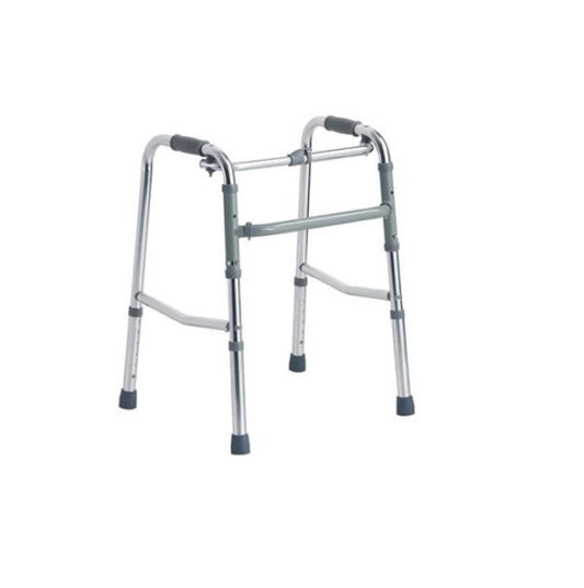 Standard Folding Medical Walker Lightweight Aluminum, Adjustable Height, Portable Mobility Aid for Seniors & Patients
