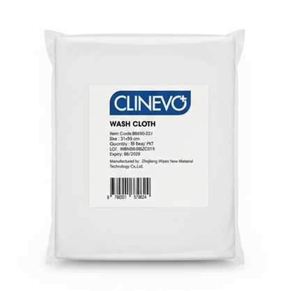Clinevo Disposable Wash Cloths (31x38cm) – 50 Pack – Extra Large & Ultra-Soft Patient Wipes – Highly Absorbent Dry Wipes for Personal Care, and Medical Use – Multi-Purpose Cleaning Cloths